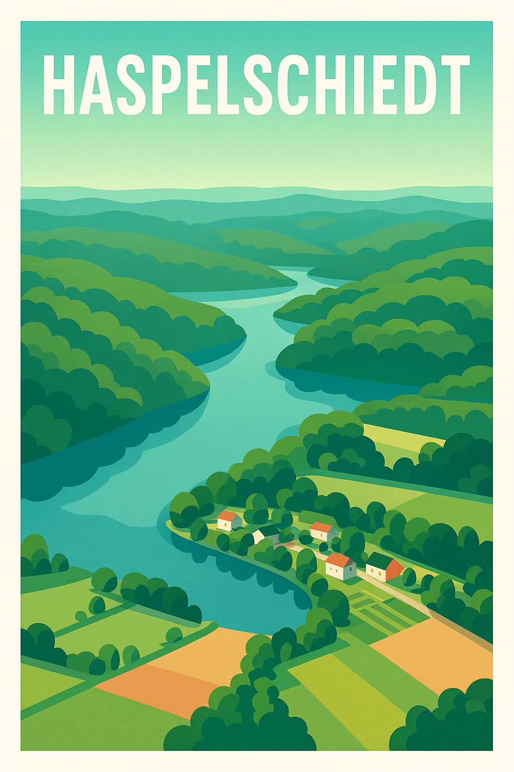 Affiche Haspelschiedt — Harmonie naturelle en Vallée verte · poster d'art de Haspelschiedt