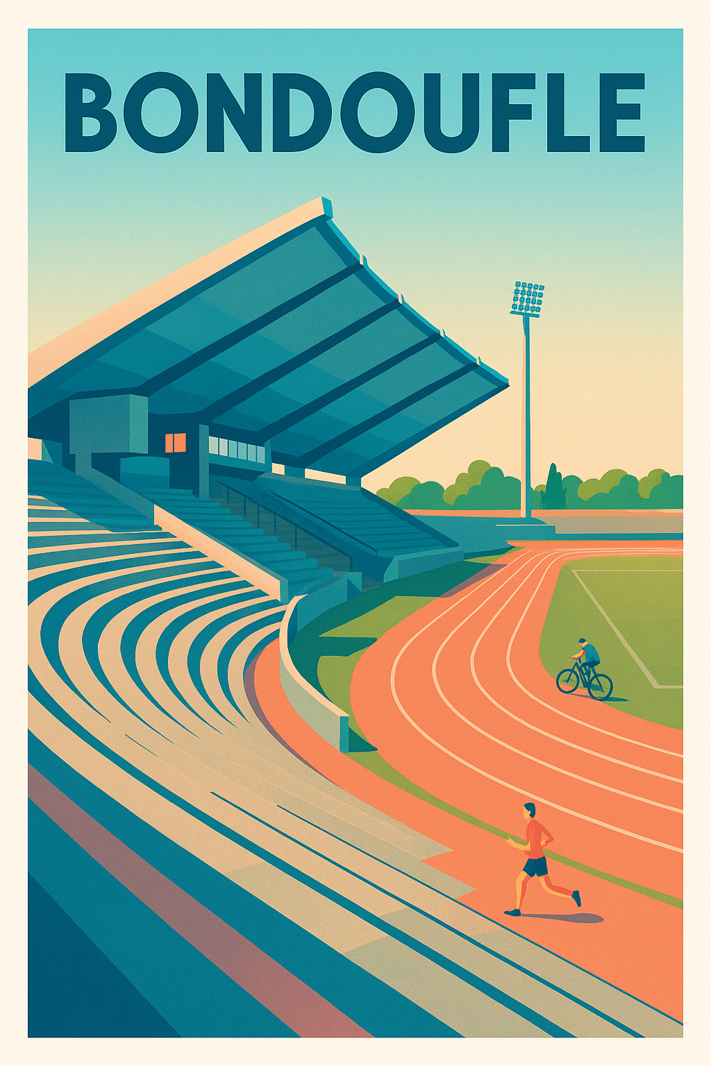 Affiche de Bondoufle - Esprit sportif et détente au stade
