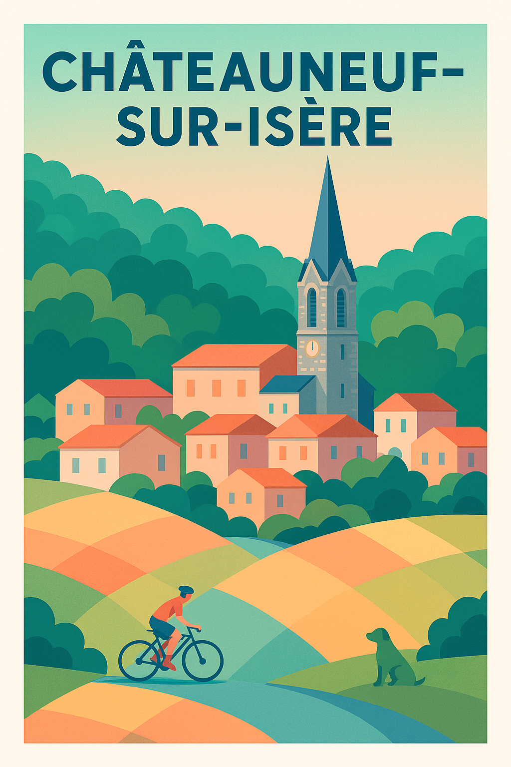 Affiche de Châteauneuf-sur-Isère - Le charme paisible de la Drôme