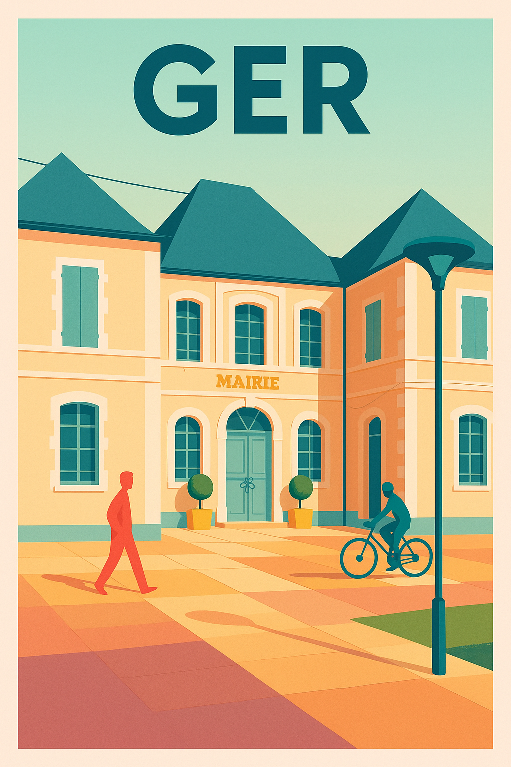 Affiche de Ger - L'élégance paisible de la mairie