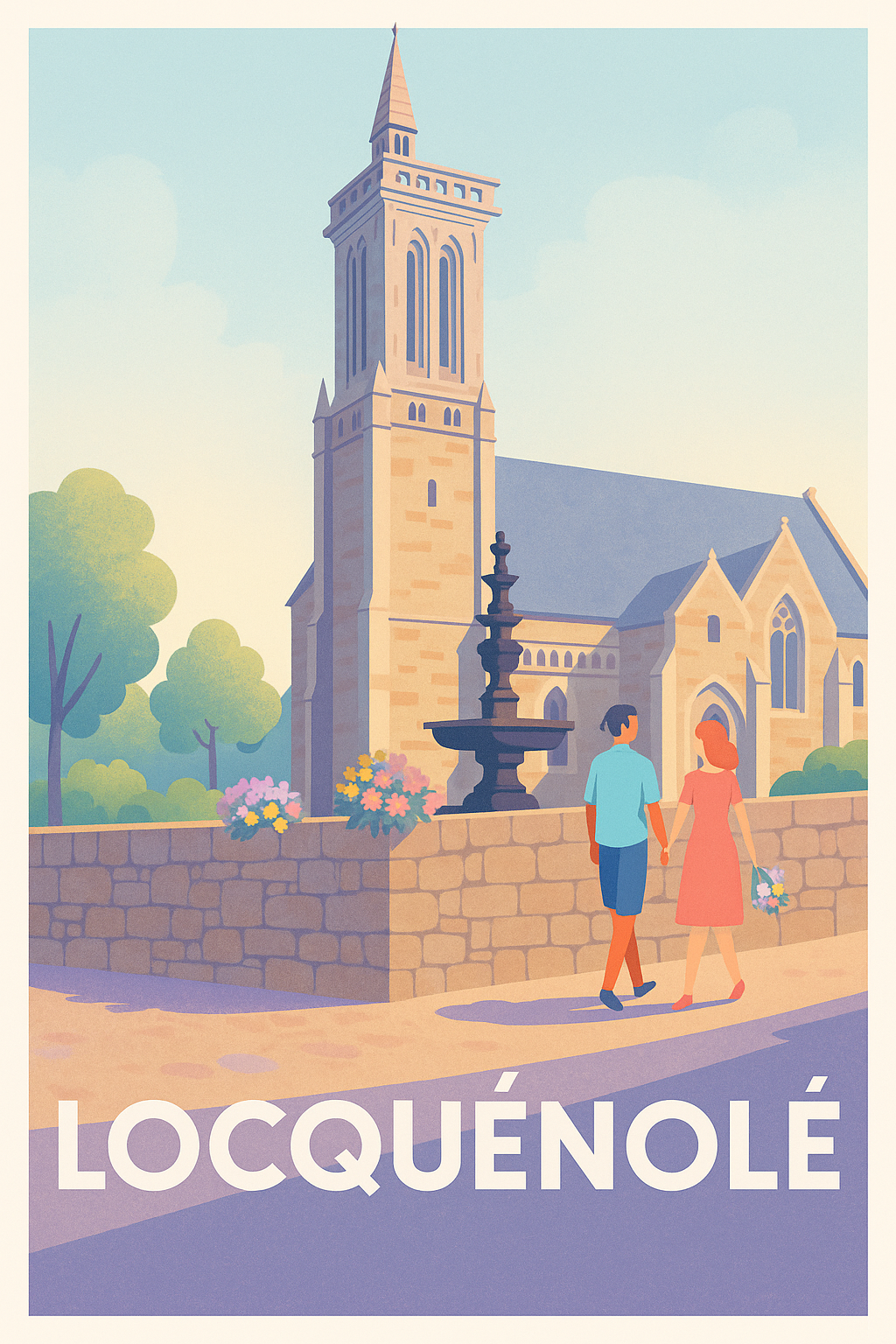 Affiche Locquénolé — Promenade romantique au cœur du patrimoine · poster d'art de Locquénolé