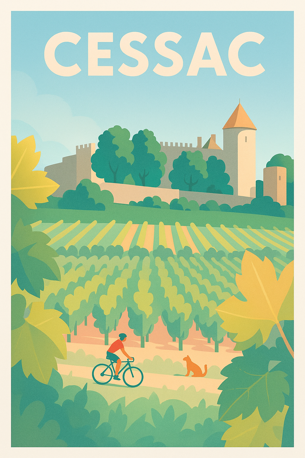 Affiche Cessac — Évasion nature au cœur des vignobles · poster d'art de Cessac