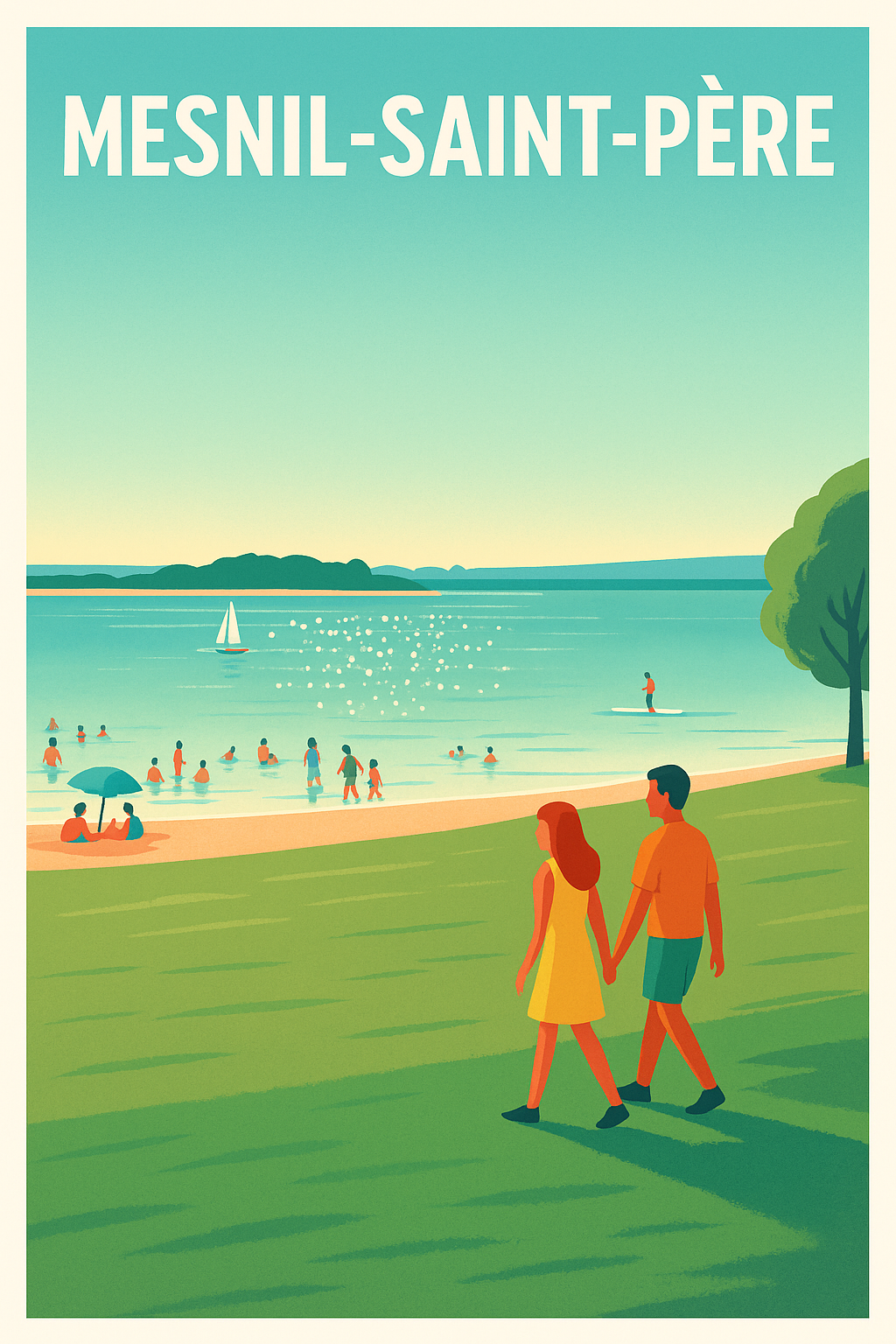 Affiche Mesnil-Saint-Père — Escapade au bord du lac · poster d'art de Mesnil-Saint-Père