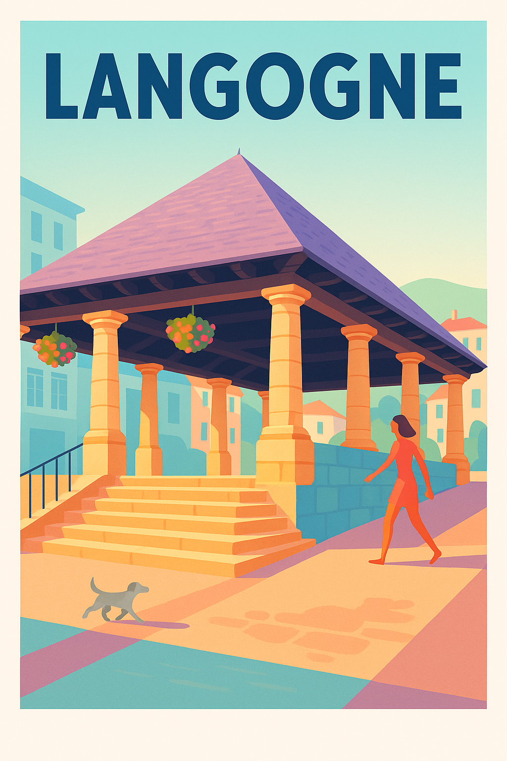 Affiche de Langogne - Charme et authenticité en architecture locale