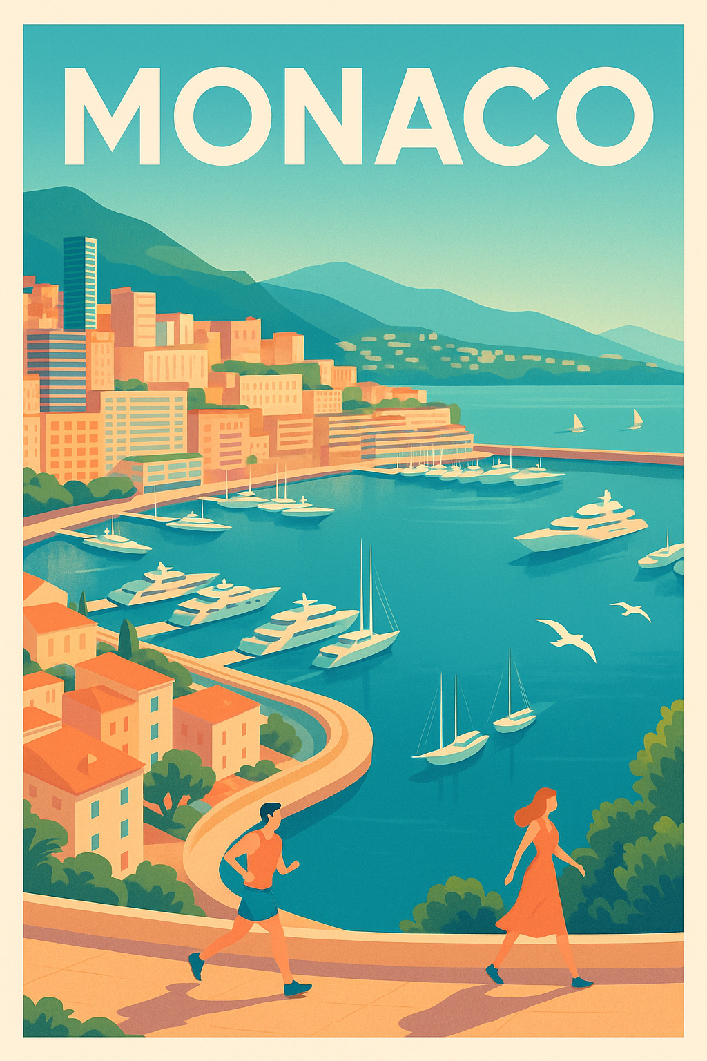 Affiche de Monaco - Élégance et charme méditerranéen