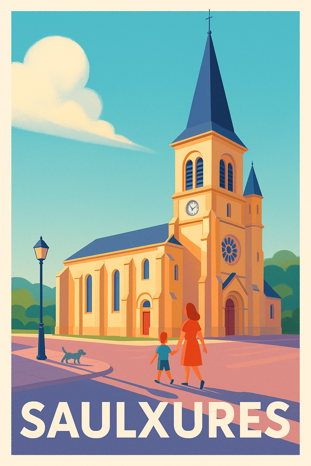 Affiche Saulxures — Charme paisible au cœur de l'architecture locale · poster d'art de Saulxures