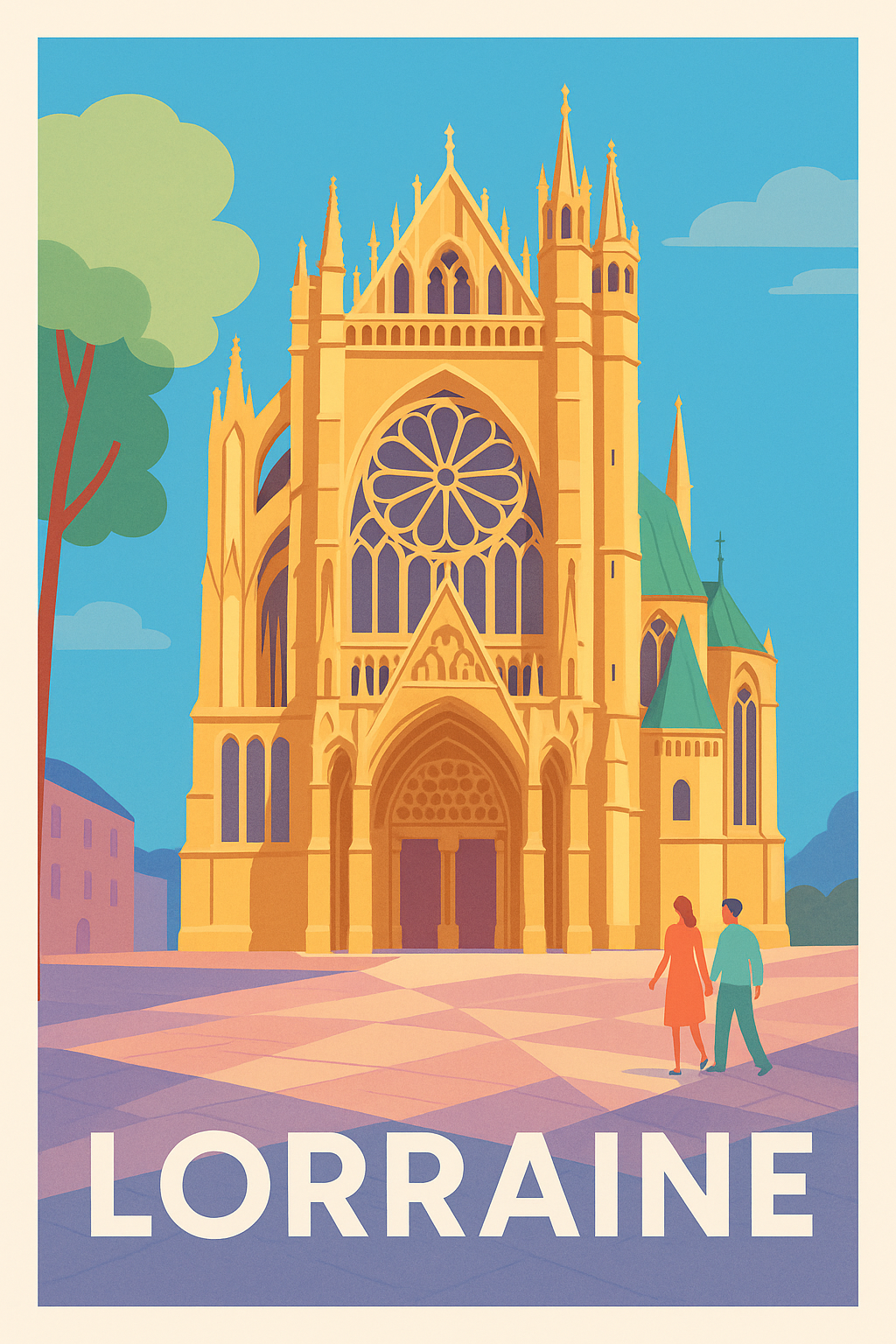 Affiche de Lorraine - Patrimoine gothique emblématique