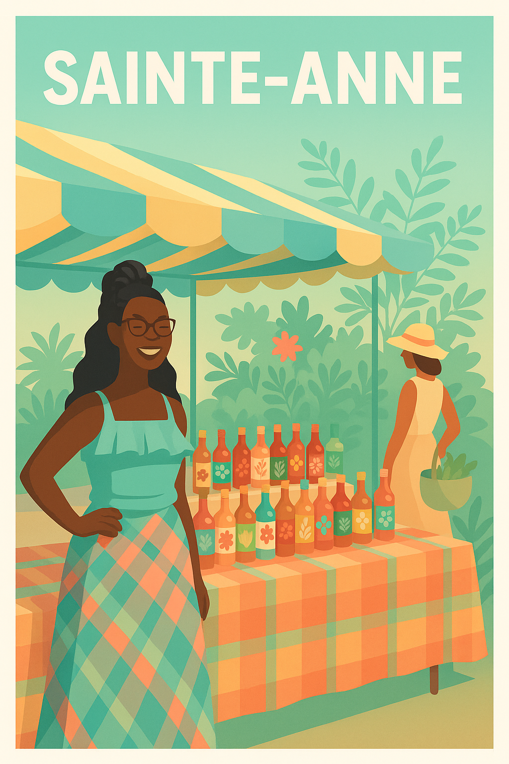 Affiche Sainte-Anne — Ambiance chaleureuse du marché local · poster d'art de Sainte-Anne