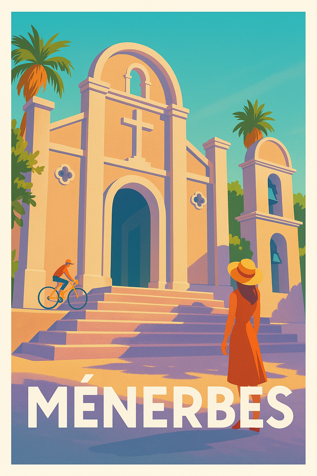 Affiche de Ménerbes - L'élégance provençale au soleil couchant