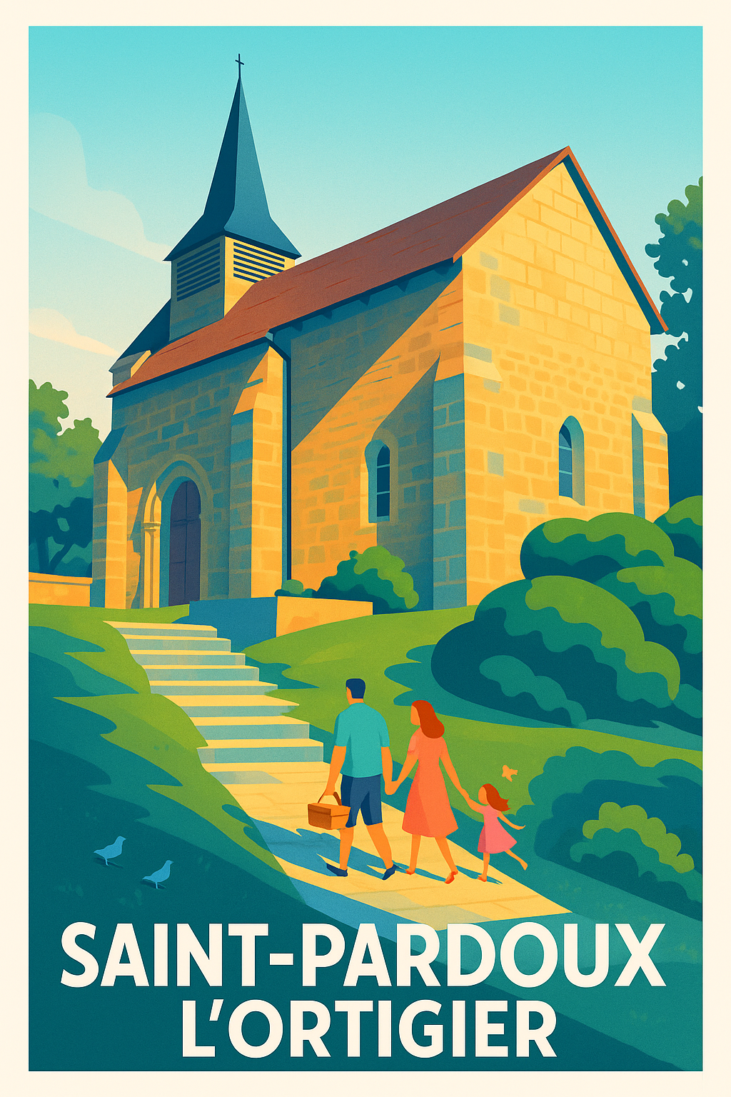 Affiche Saint-Pardoux-l'Ortigier — Charme et Sérénité en Famille · poster d'art de Saint-Pardoux-l'Ortigier