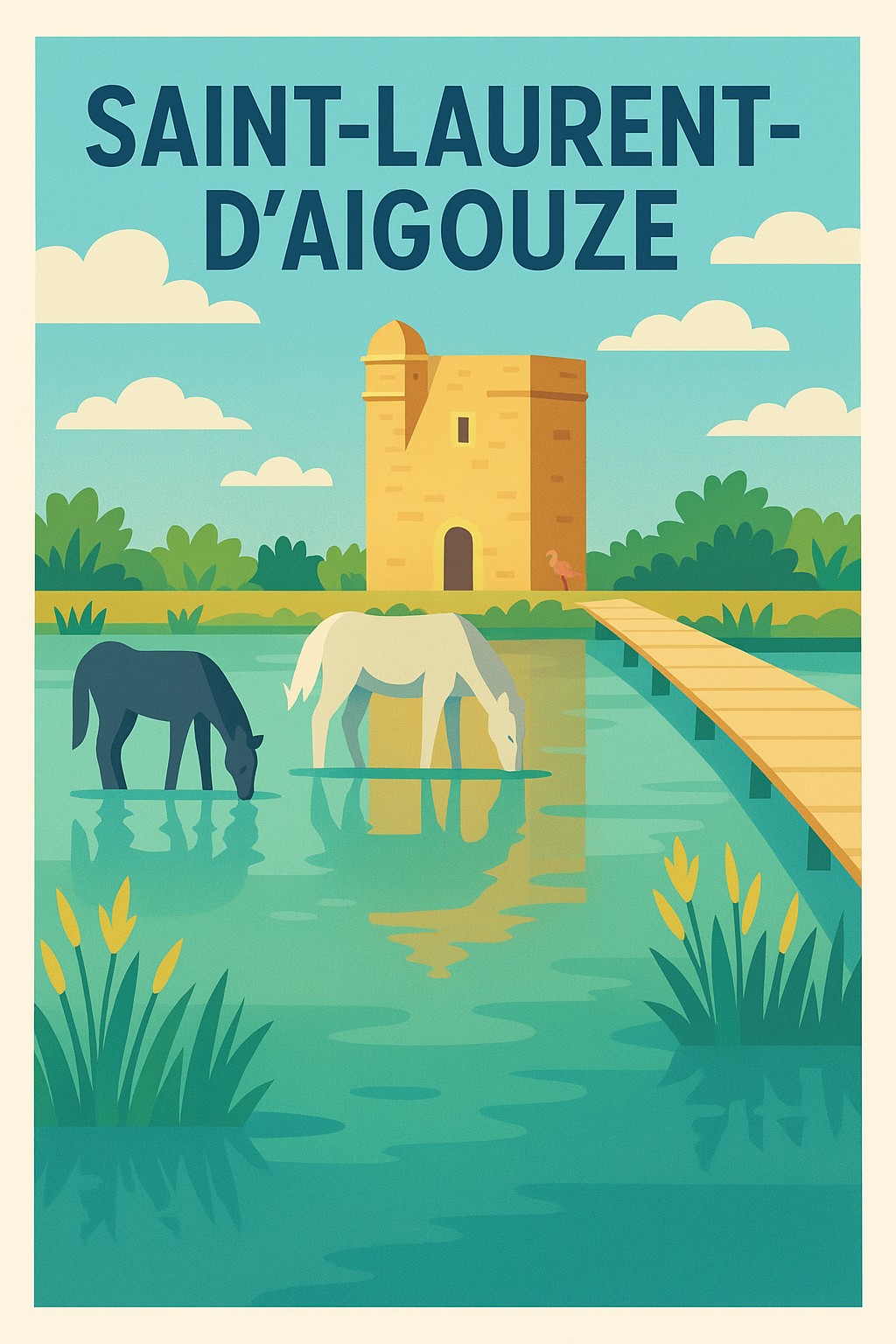 Affiche de Saint-Laurent-d'Aigouze - Évasion naturelle et patrimoine préservé