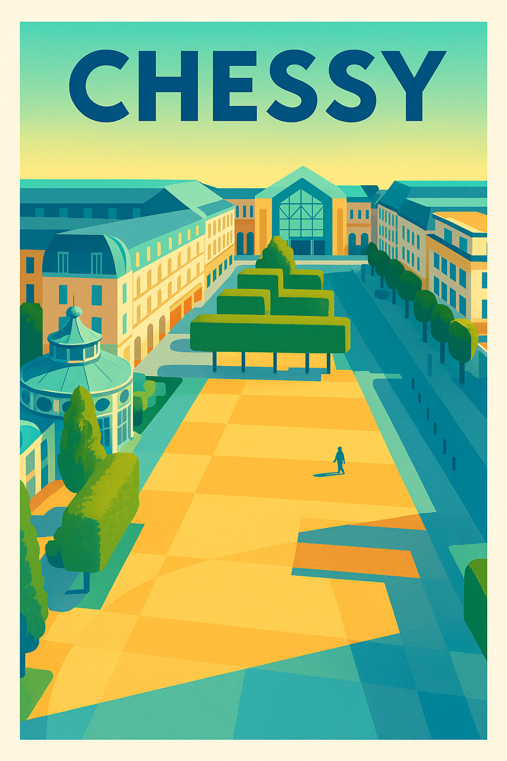 Affiche de Chessy - Évasion urbaine en perspective colorée