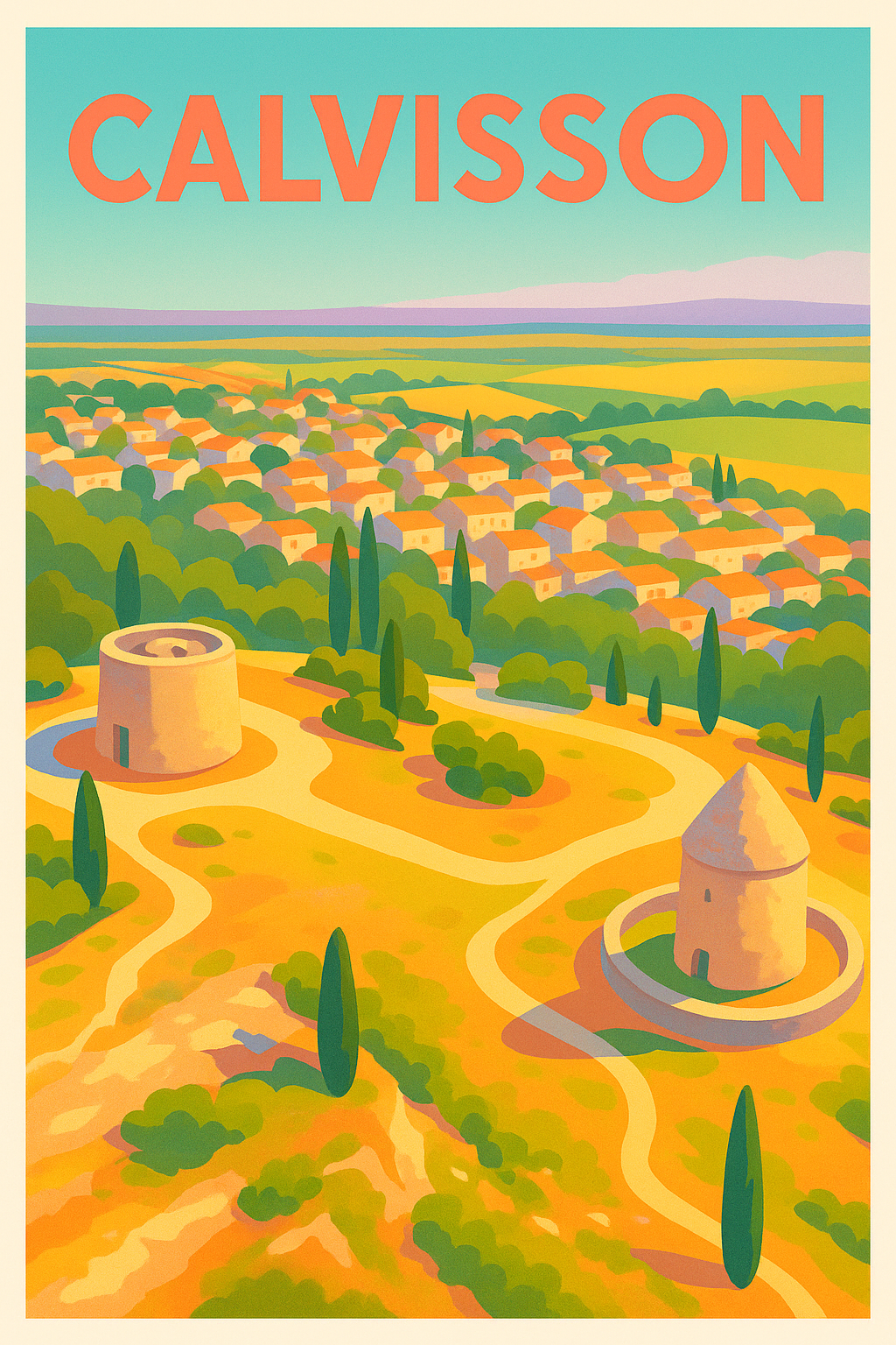 Affiche de Calvisson - L’éclat chaleureux du Midi