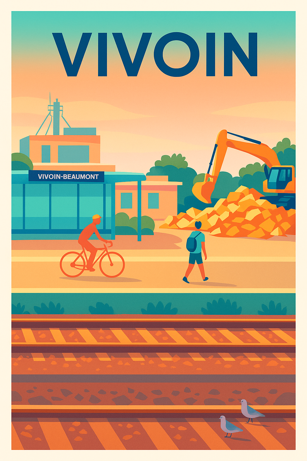 Affiche de Vivoin - Ambiance paisible au bord des rails