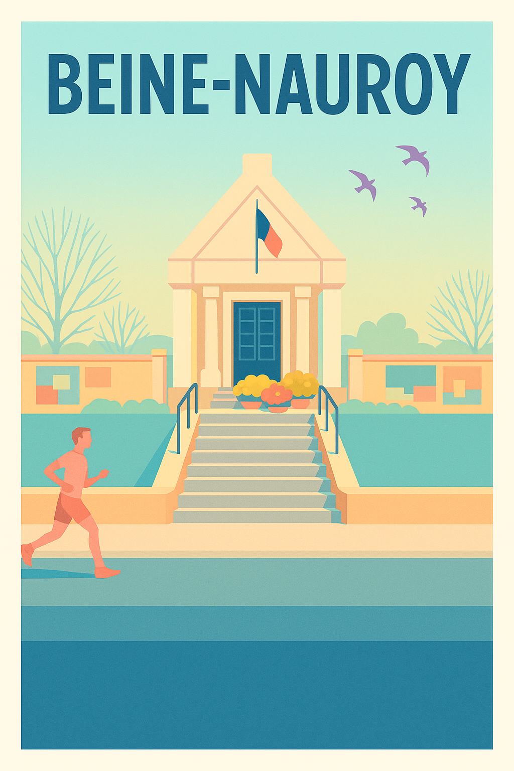 Affiche de Beine-Nauroy - Harmonie et sérénité en illustration vintage