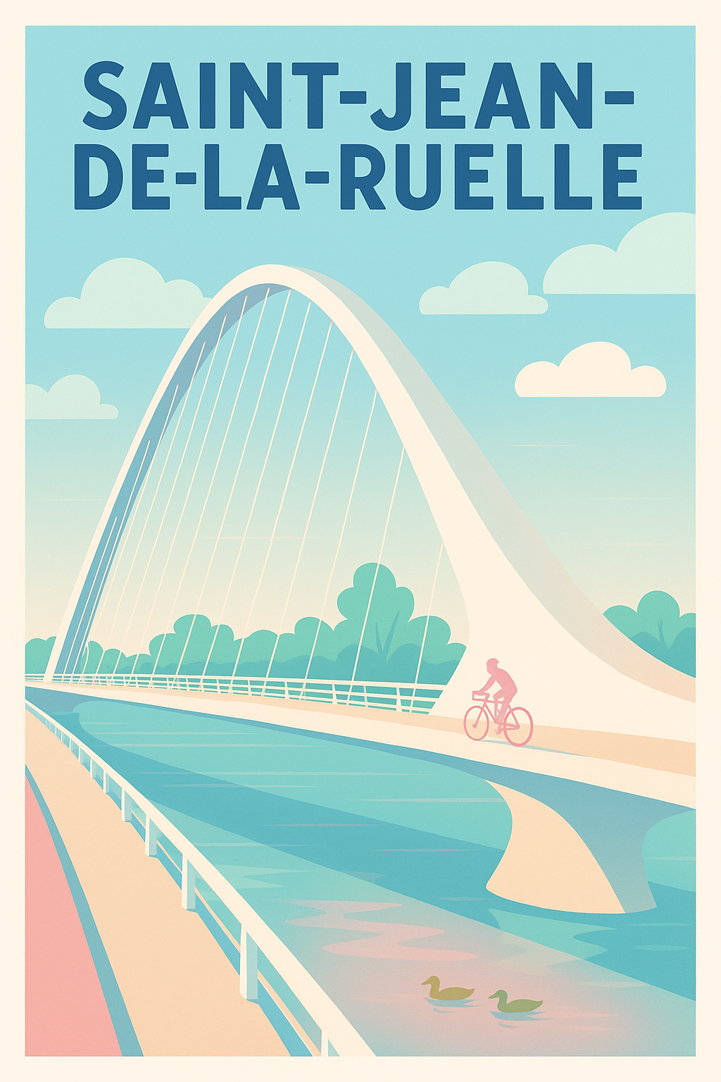 Affiche de Saint-Jean-de-la-Ruelle - L'élégance moderne du pont