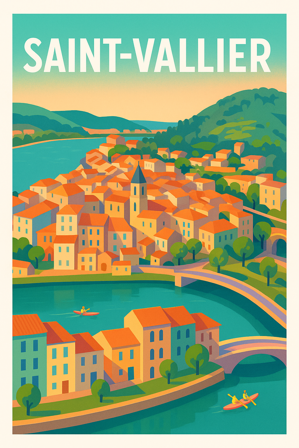 Affiche de Saint-Vallier - L'élégance paisible au fil de l'eau