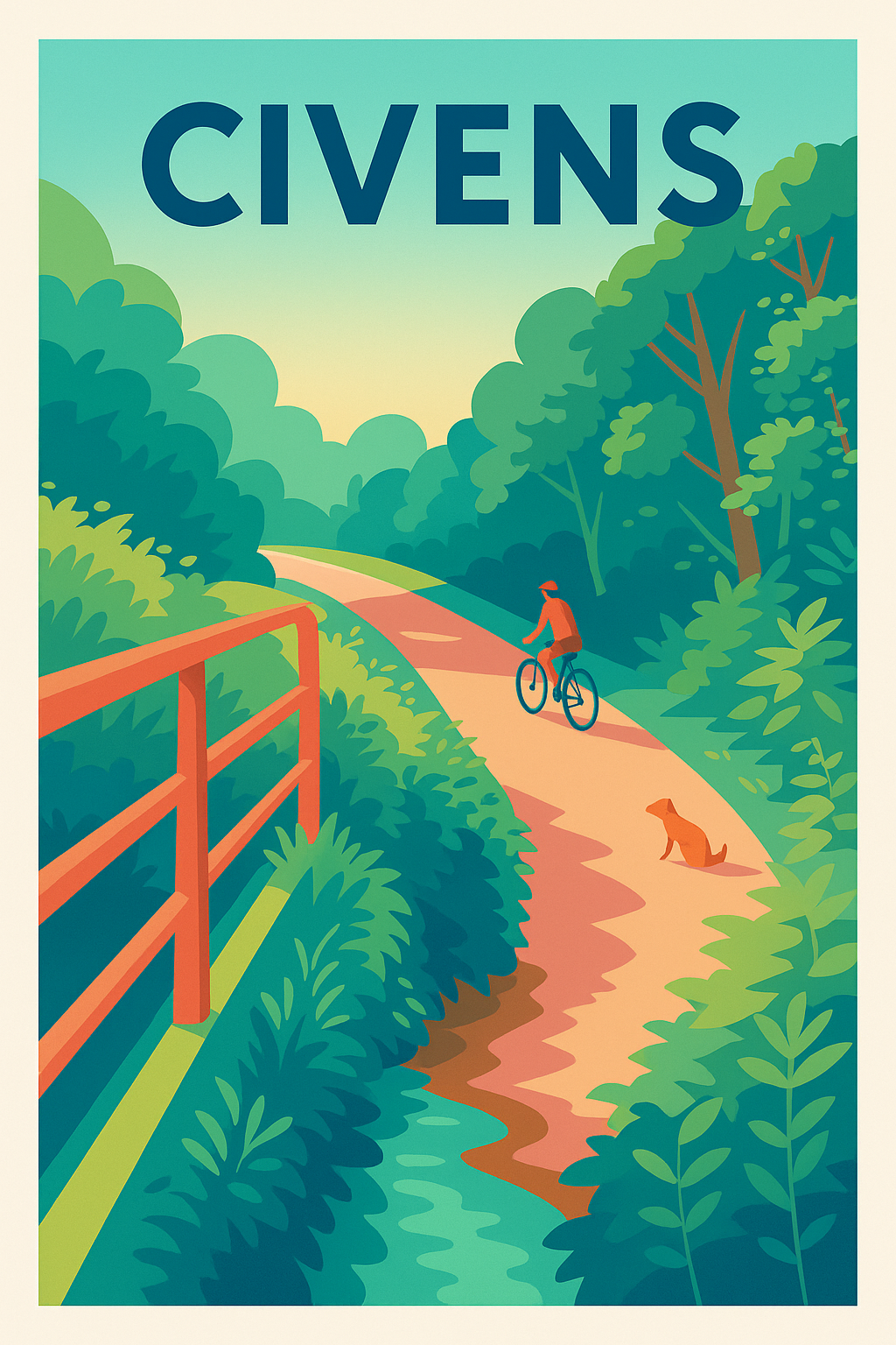 Affiche de Civens - Évasion nature à vélo