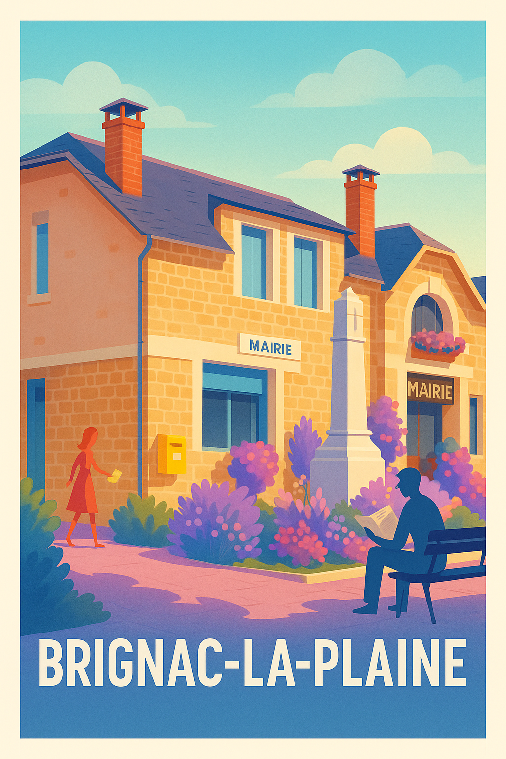Affiche de Brignac-la-Plaine - Charme paisible de la mairie locale