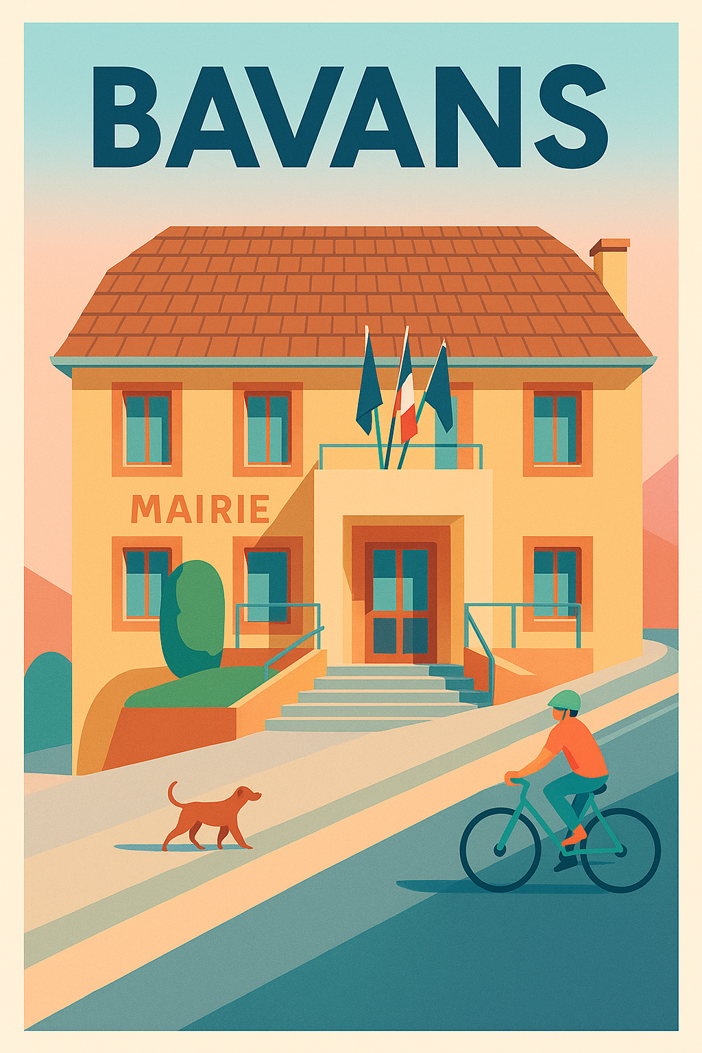 Affiche de Bavans - Charme et simplicité en illustration rétro