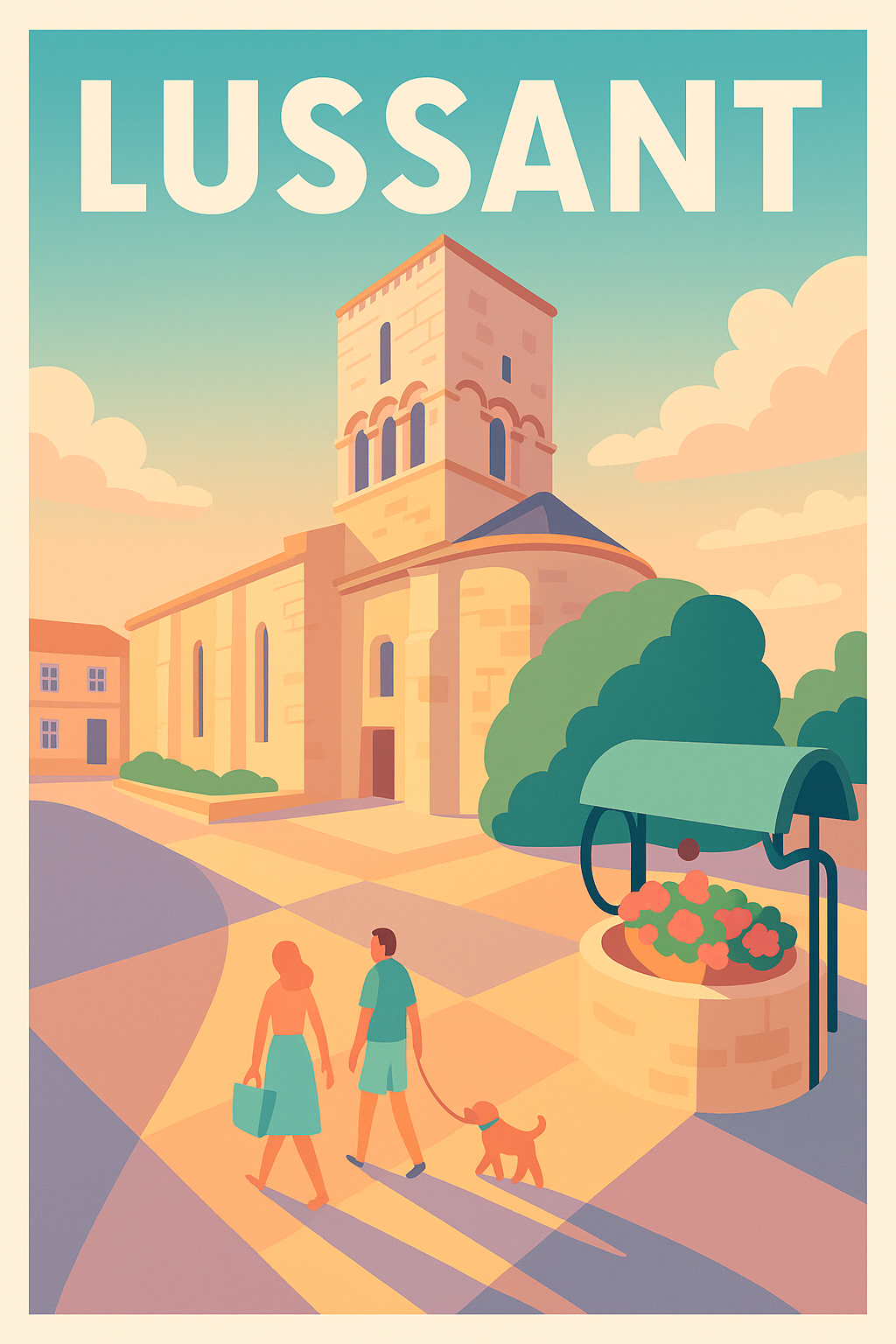 Affiche de Lussant - Promenade ensoleillée au cœur du village
