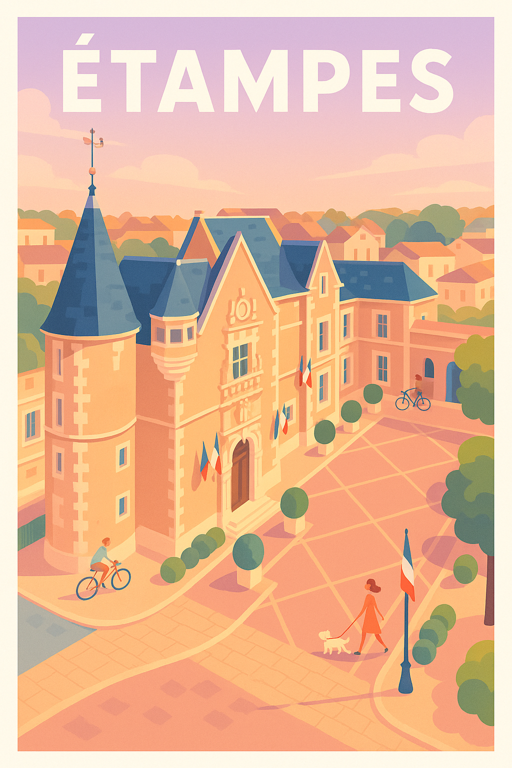 Affiche Étampes — Charme et Sérénité au Cœur de la Ville · poster d'art de Étampes