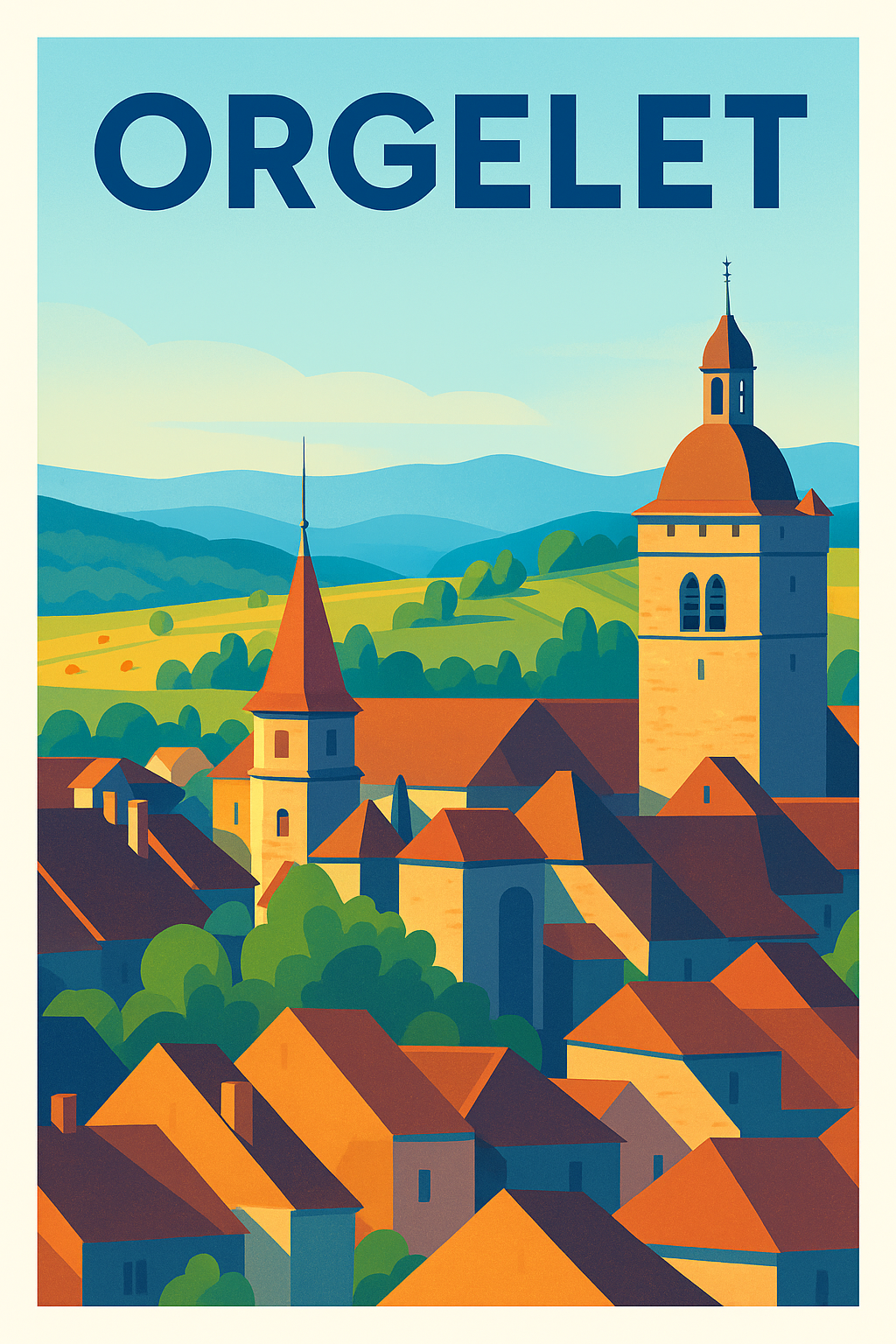Affiche de Orgelet - Charme pittoresque du Jura en couleur