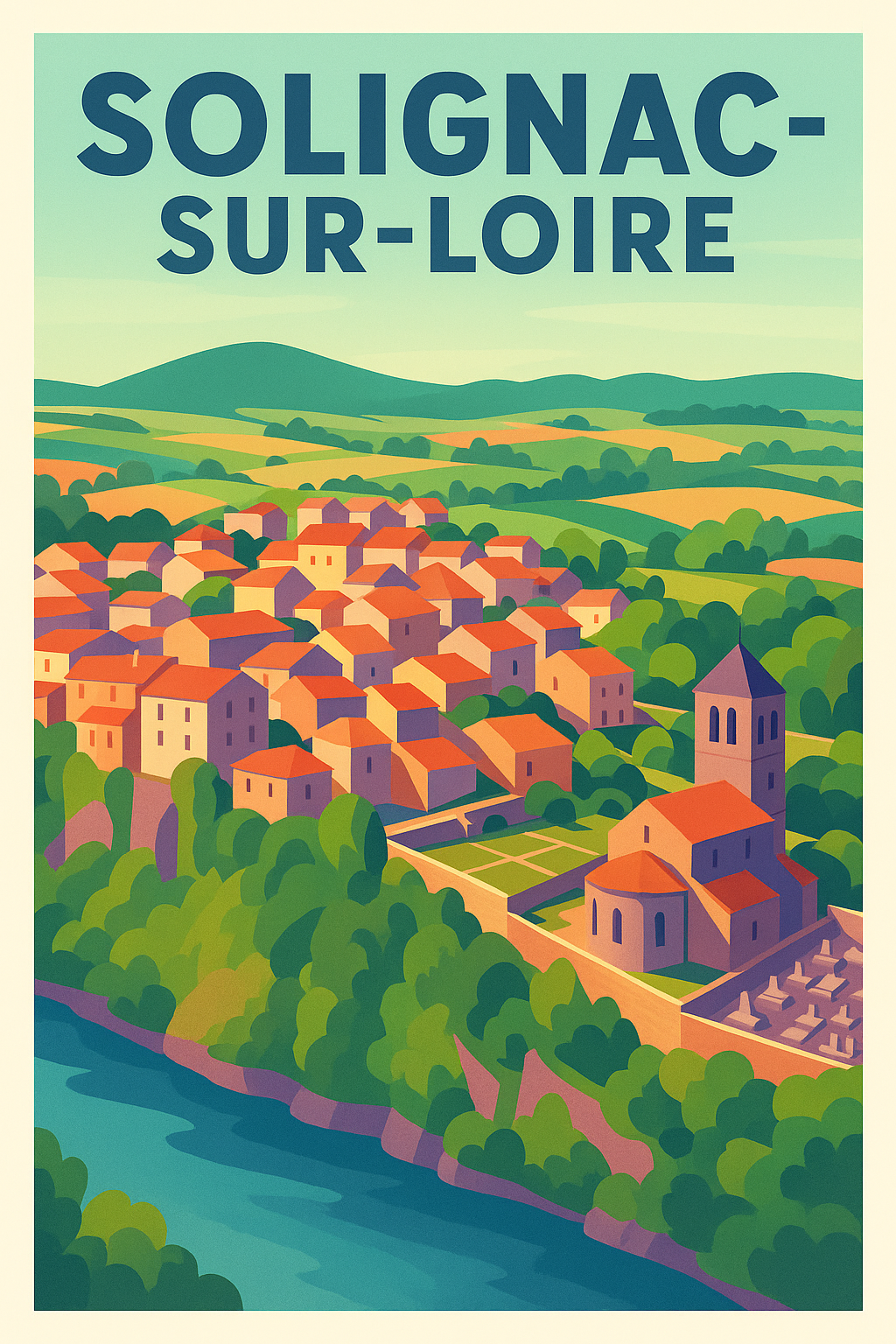 Affiche de Solignac-sur-Loire - Charme intemporel en bord de rivière