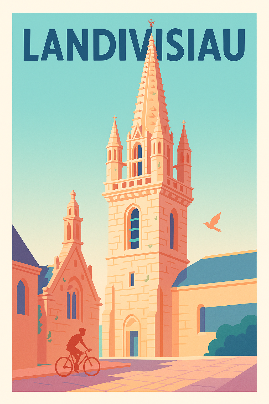 Affiche de Landivisiau - L'élégance architecturale bretonne