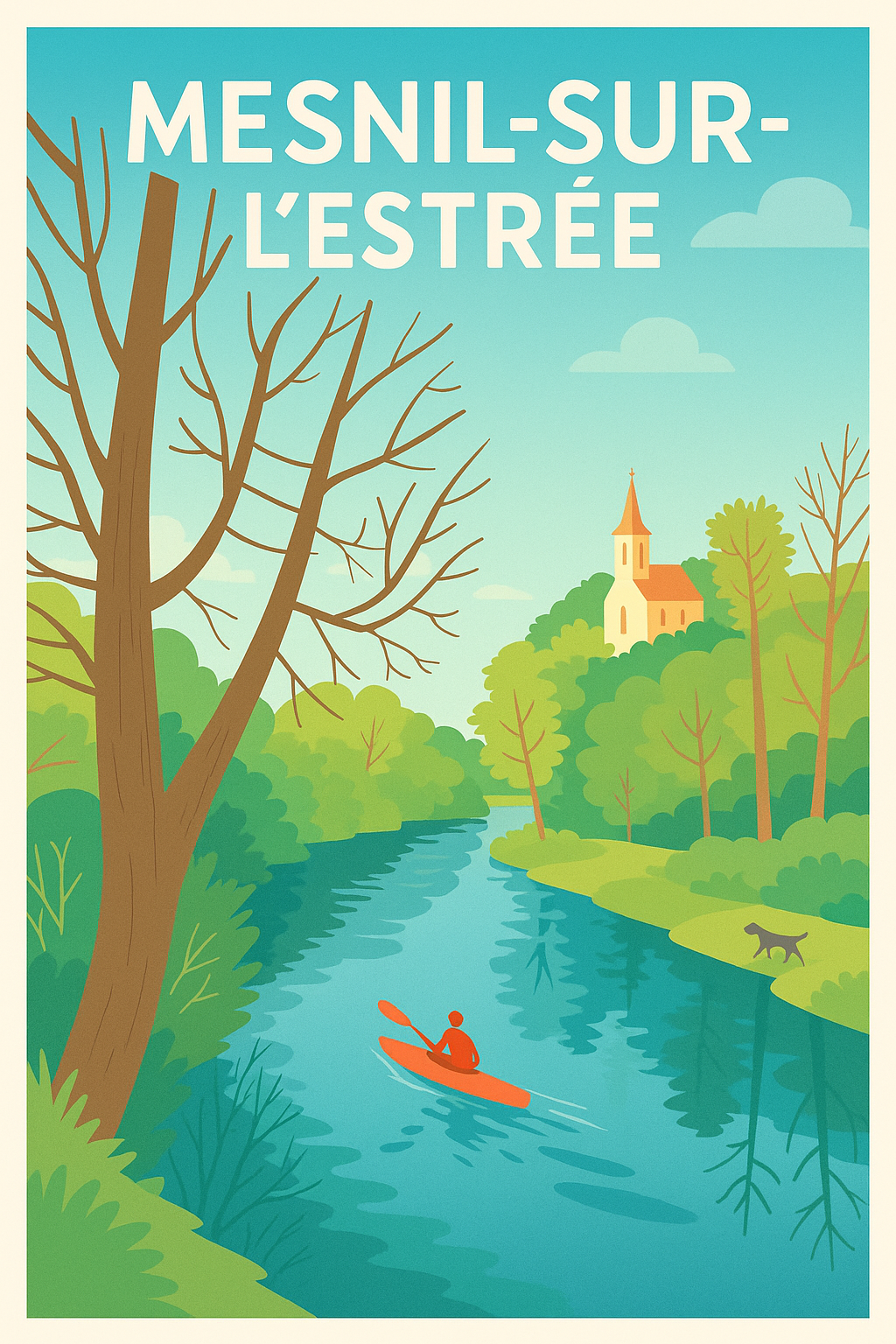 Affiche de Mesnil-sur-l'Estrée - Évasion et sérénité au fil de l'eau