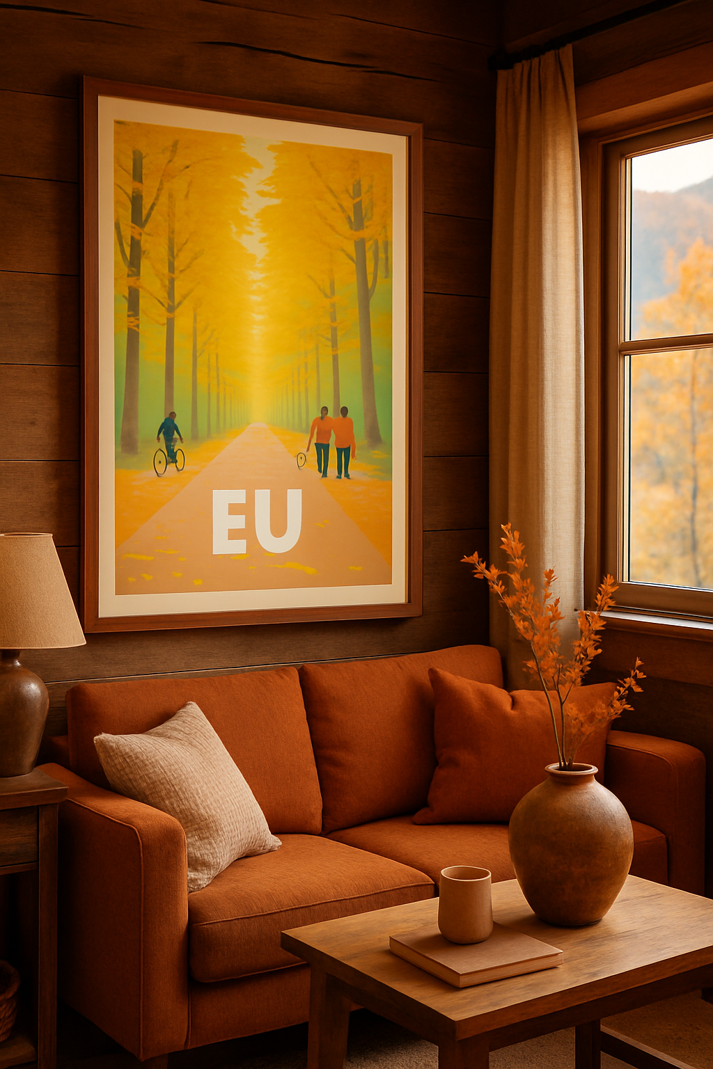 Mise en situation Affiche de Eu - Promenade automnale en forêt dorée