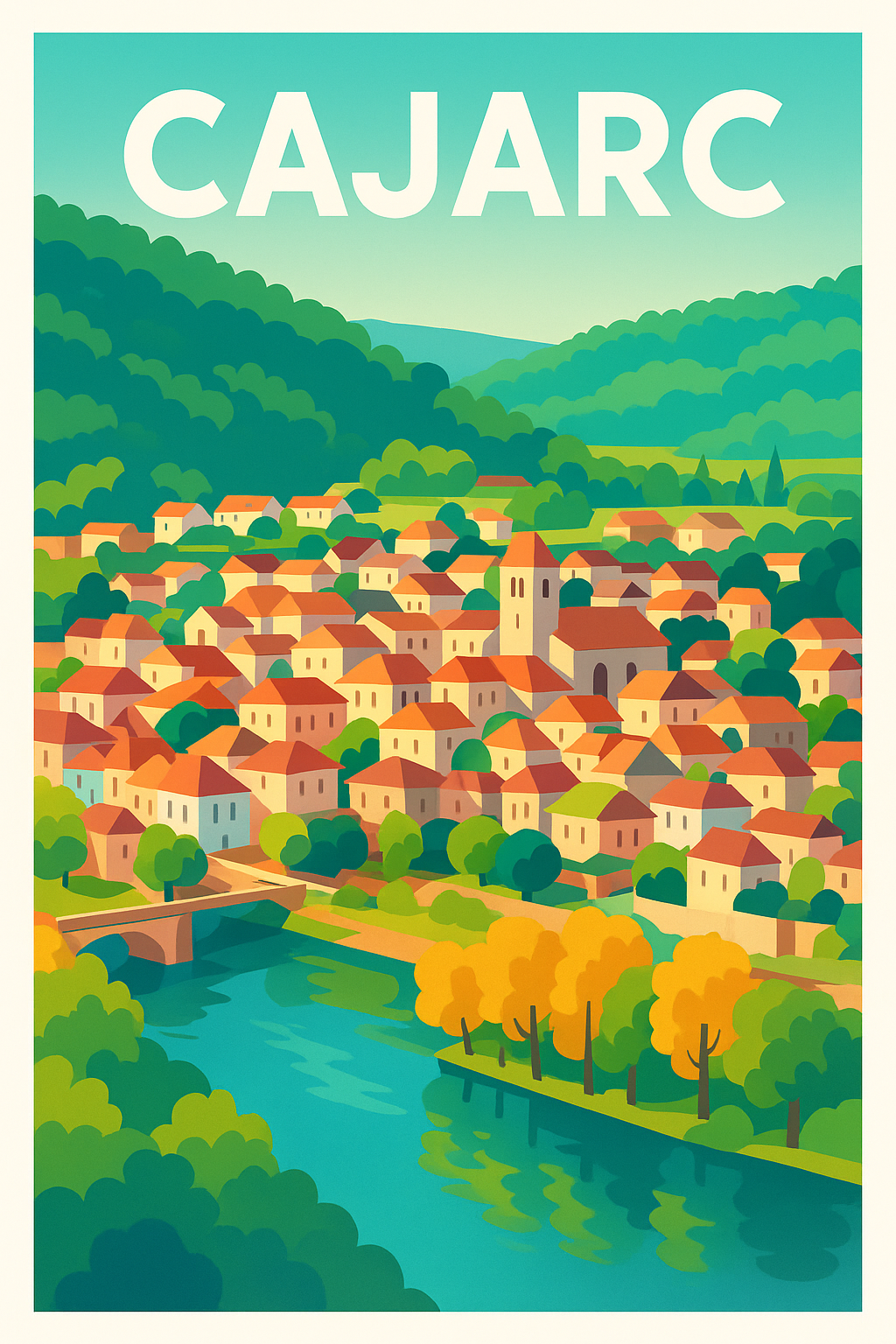 Affiche de Cajarc - Un joyau paisible au bord de la rivière