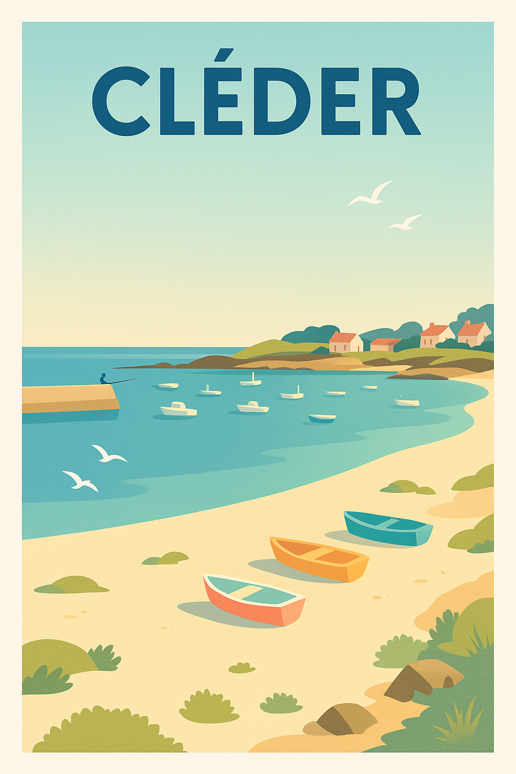 Affiche de Cléder - Invitation à la quiétude côtière