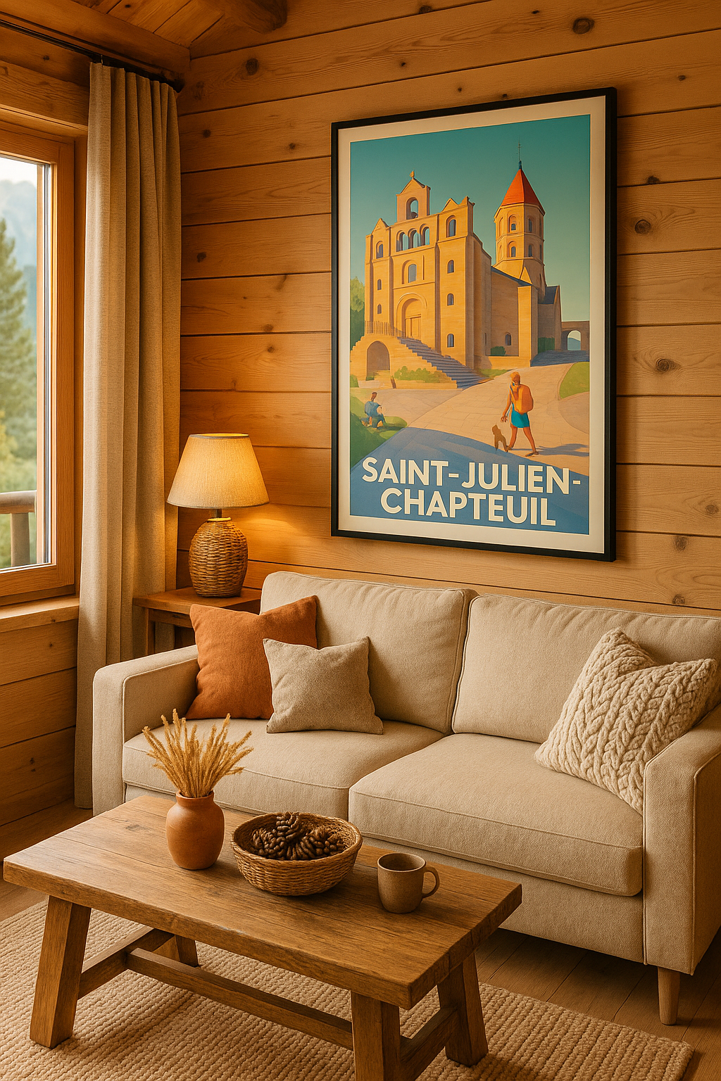 Mise en situation Affiche de Saint-Julien-Chapteuil - Trésor architectural au cœur de la nature