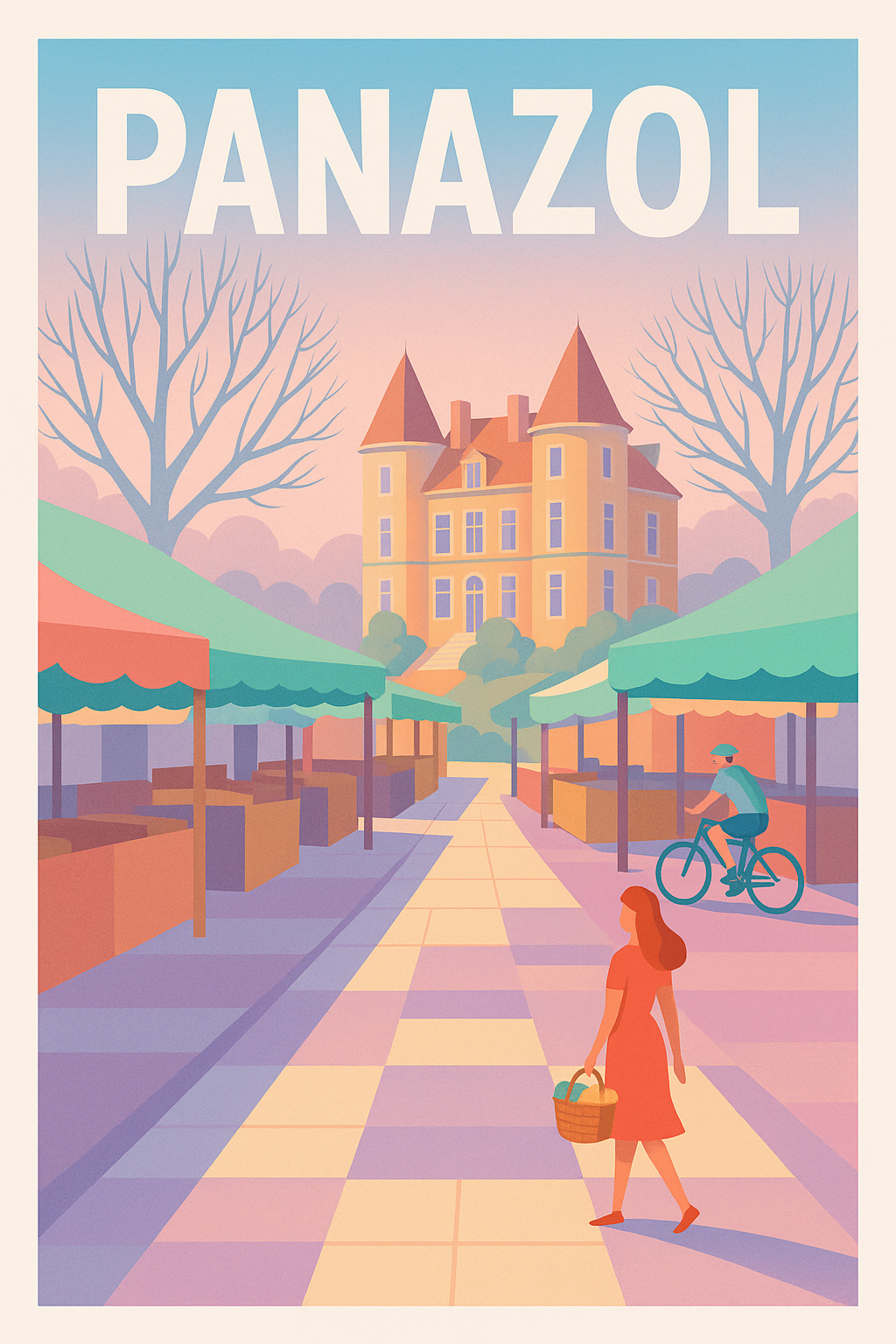 Affiche de Panazol - Une balade paisible au marché du château