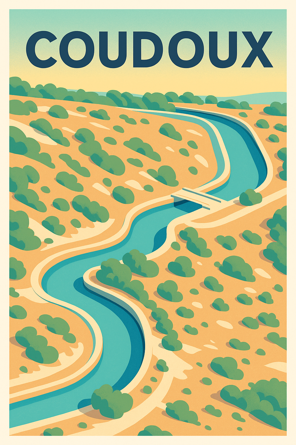 Affiche de Coudoux - Harmonie naturelle et rivière sinueuse