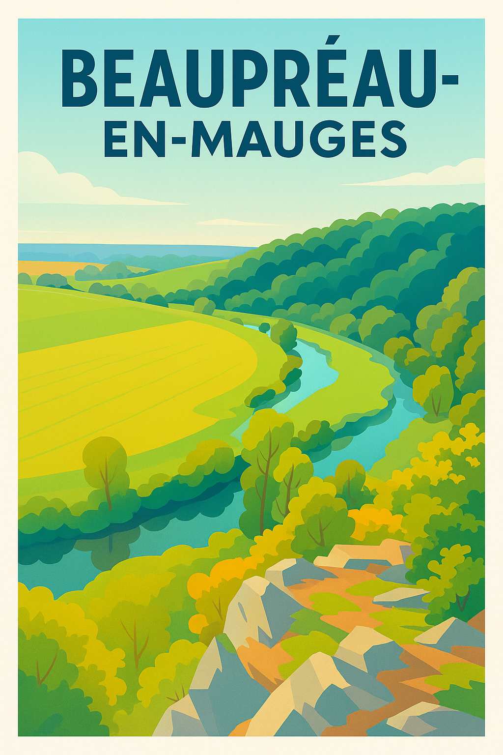 Affiche de Beaupréau-en-Mauges - Charme naturel et paysages vallonnés