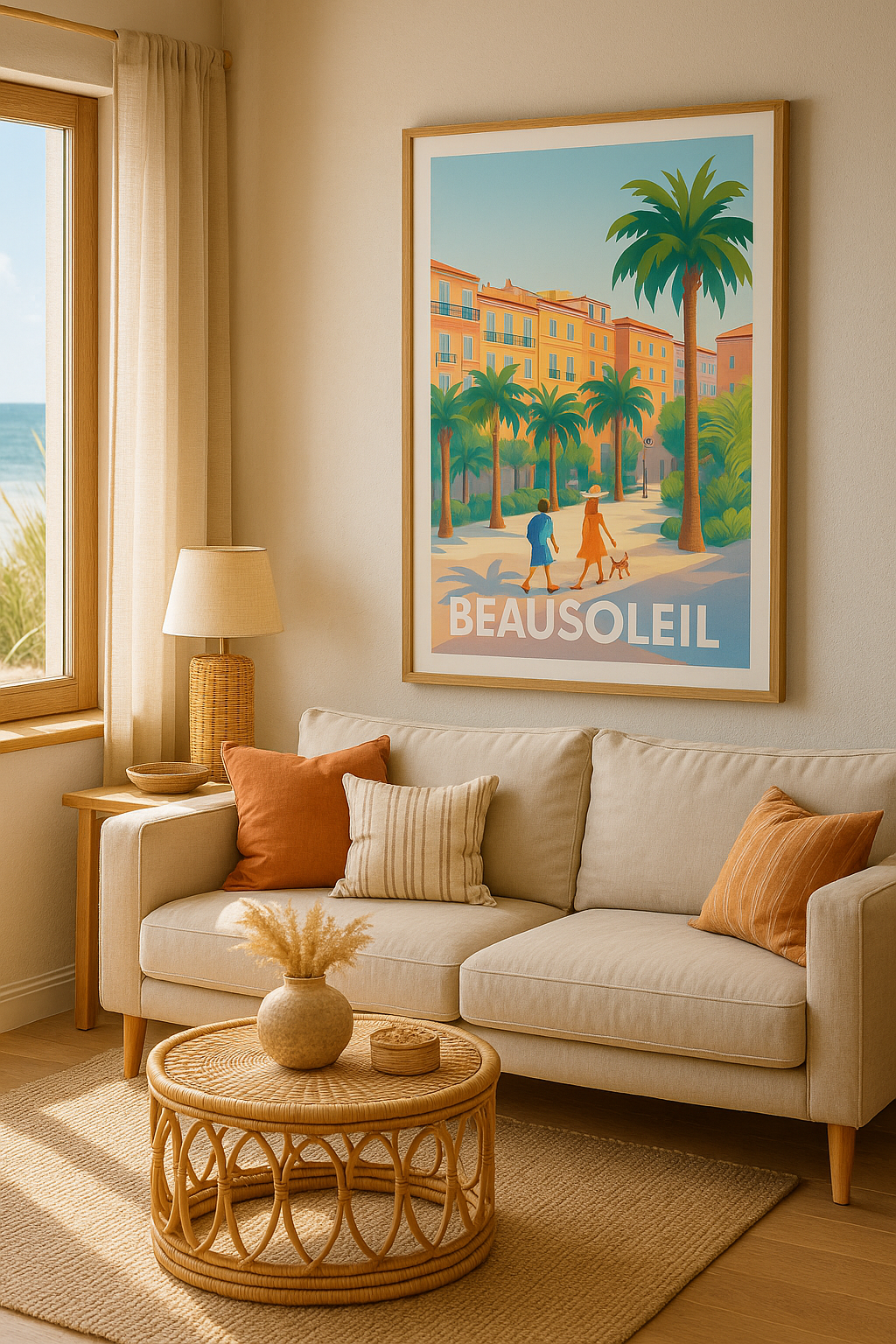 Affiche Beausoleil - Évasion ensoleillée sur la Côte d'Azur - Afich