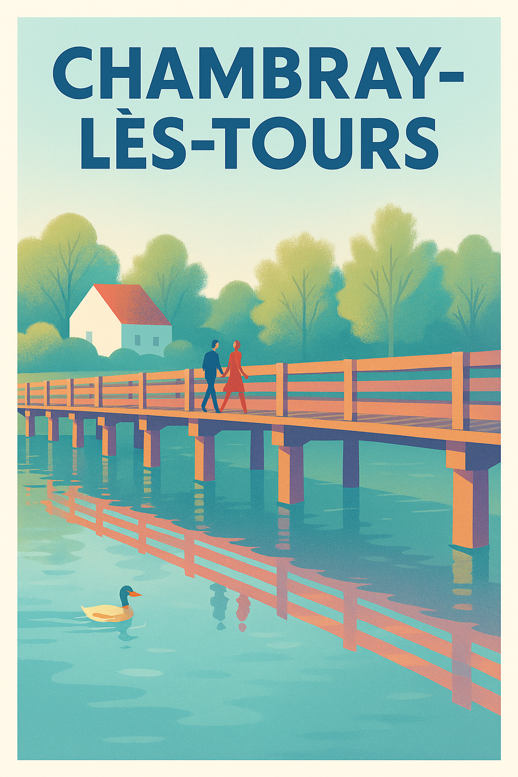 Affiche de Chambray-lès-Tours - Promenade romantique au bord de l'eau