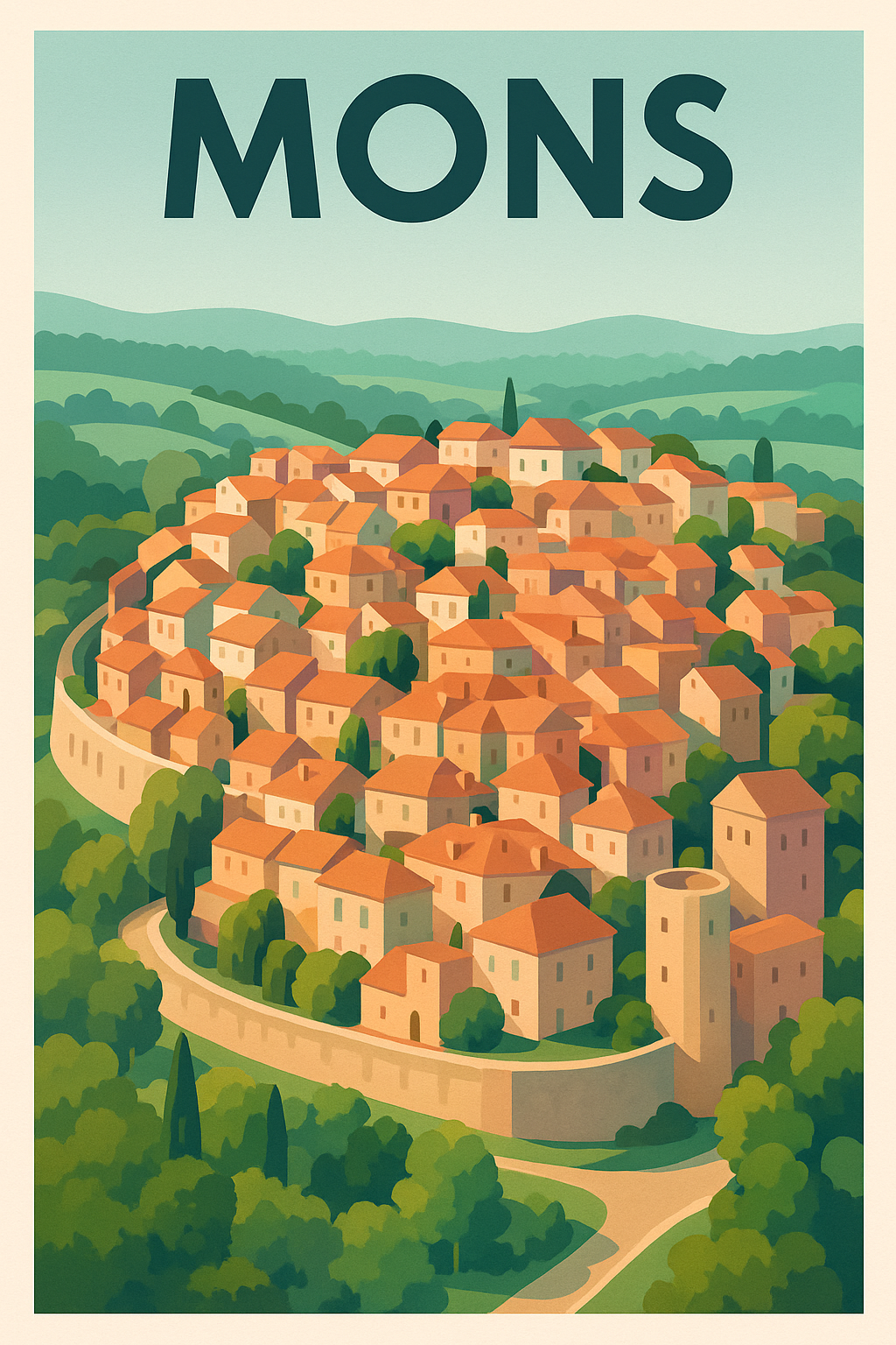 Affiche de Mons - Charme et sérénité d'une cité fortifiée