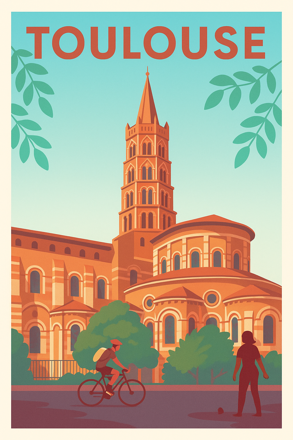 Affiche de Toulouse - L'élégance intemporelle de la Basilique Saint-Sernin
