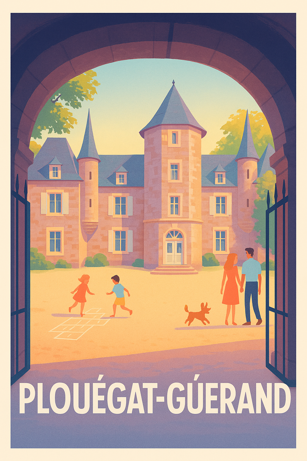 Affiche de Plouégat-Guérand - L'élégance du patrimoine breton