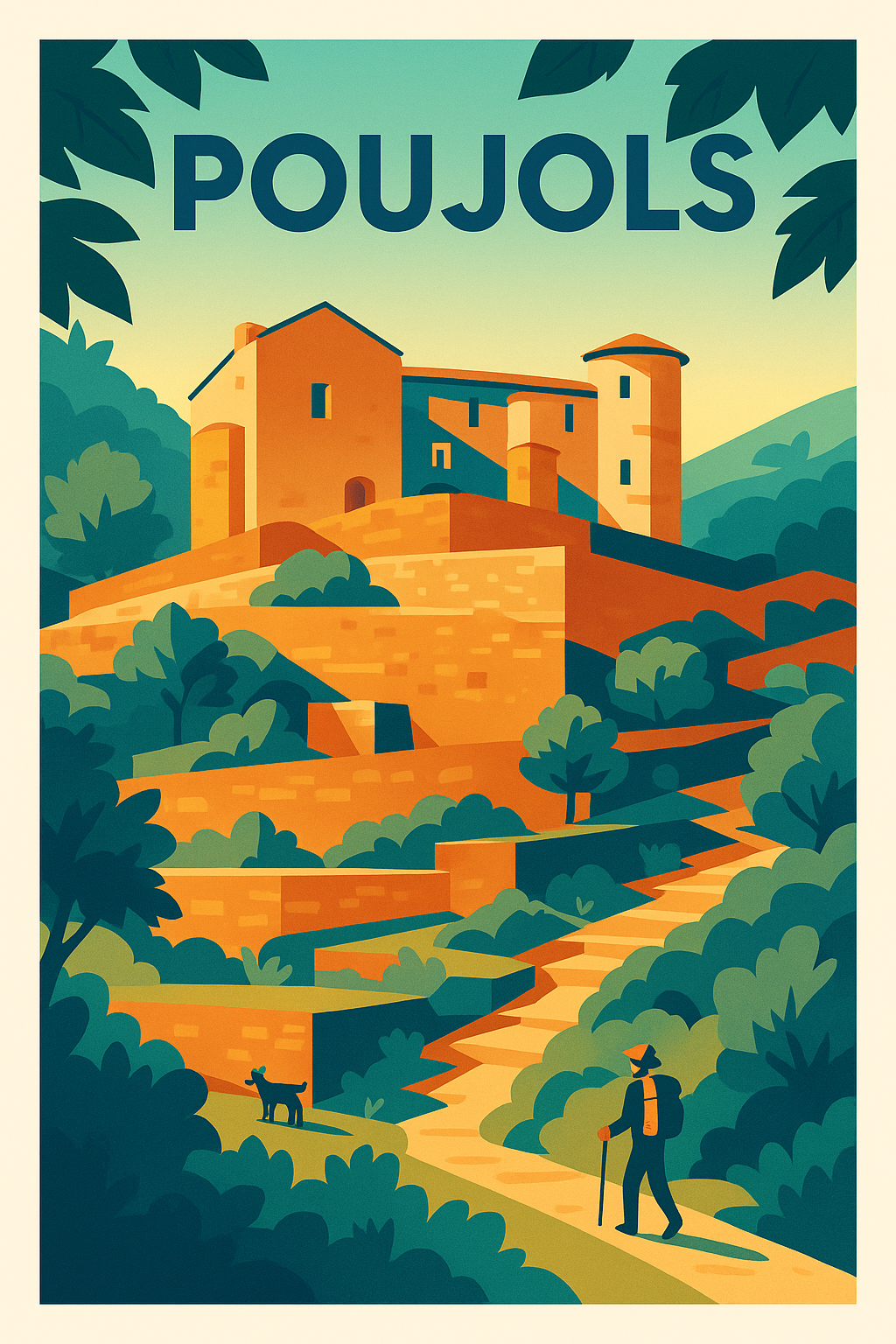 Affiche Poujols — L'escapade pittoresque au cœur de la nature · poster d'art de Poujols