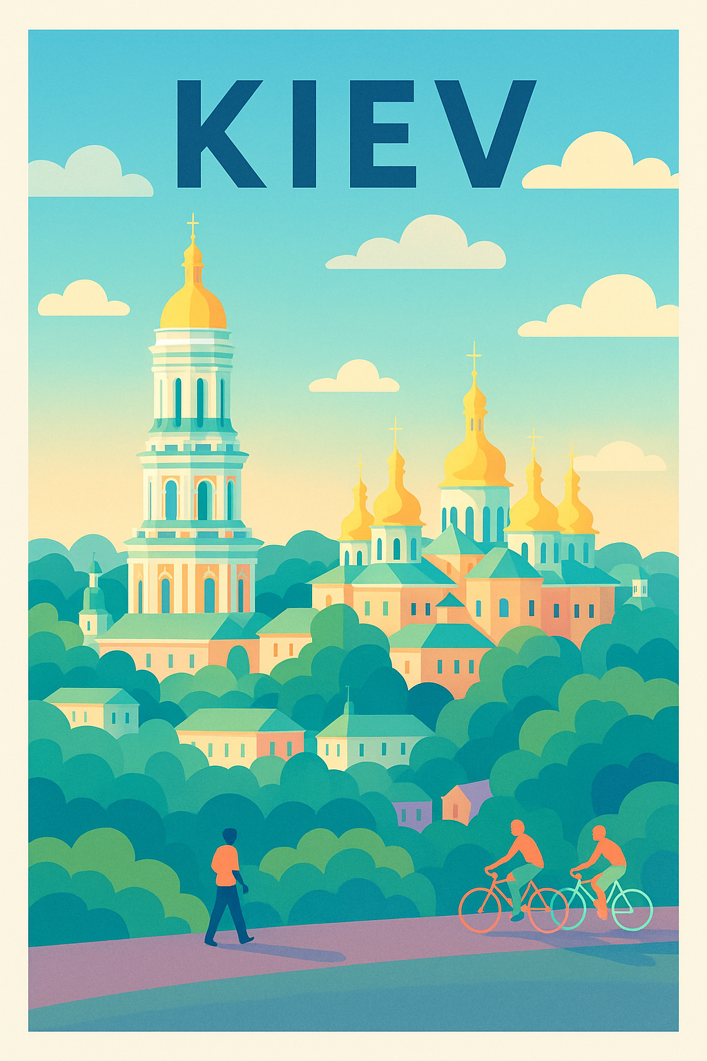 Affiche de Kiev - Harmonie entre nature et architecture dorée