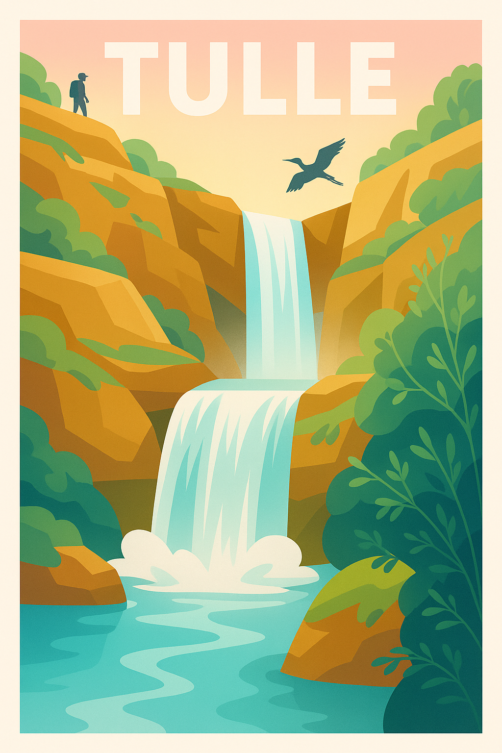 Affiche de Tulle - Évasion nature et cascades apaisantes