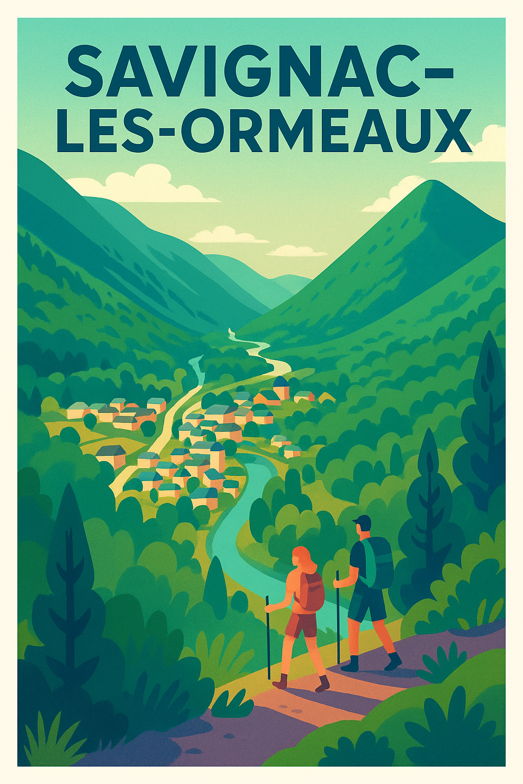 Affiche de Savignac-les-Ormeaux - Invitation à la Randonnée en Vallée Verte