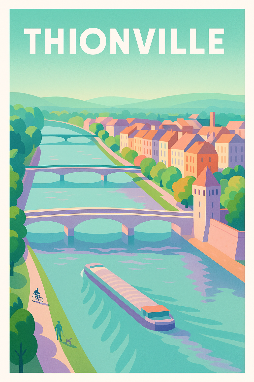 Affiche Thionville — Douceur et Sérénité au Bord de la Moselle · poster d'art de Thionville