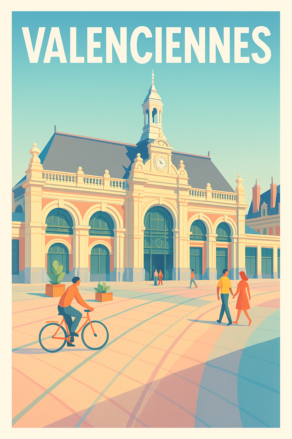 Affiche Valenciennes — Charme et lumière du Nord · poster d'art de Valenciennes