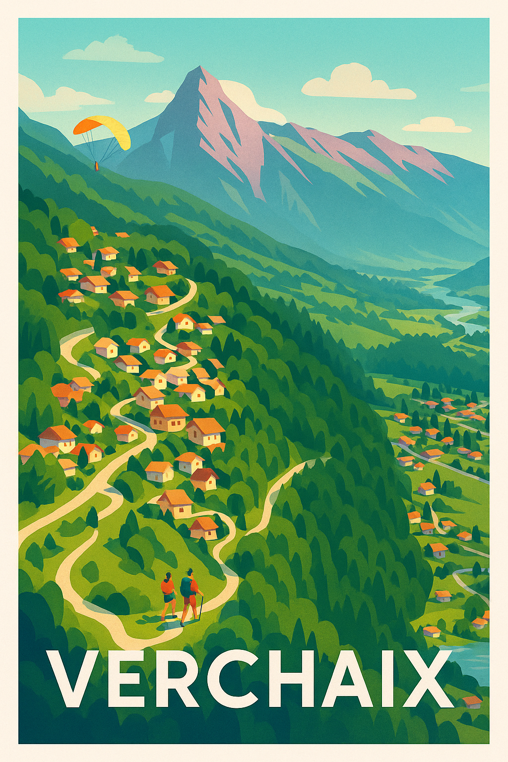 Affiche Verchaix — Évasion et Randonnée en Montagne · poster d'art de Verchaix