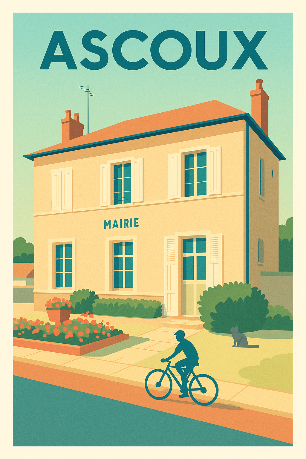 Affiche de Ascoux - L'élégance paisible de la mairie
